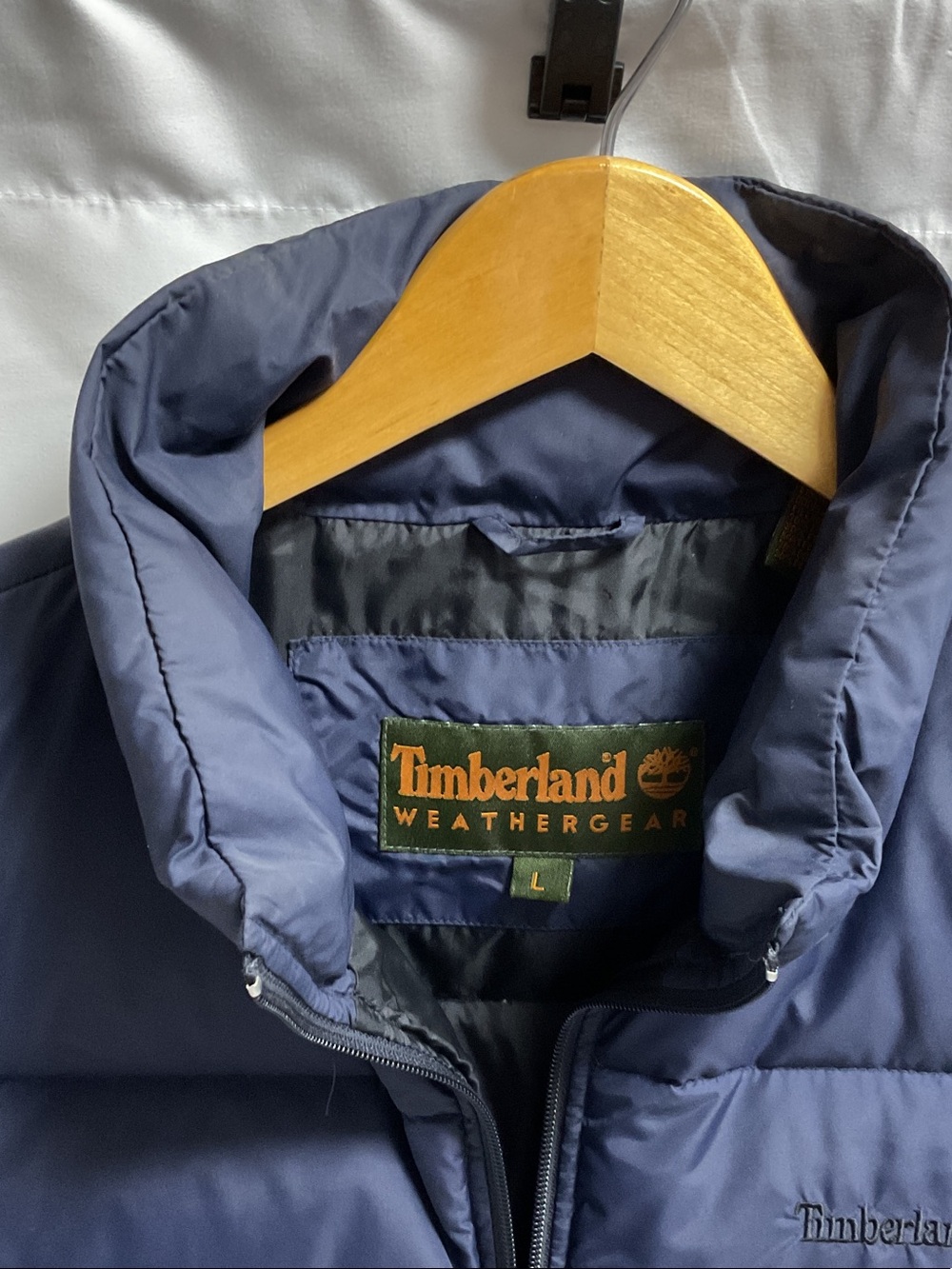 Timberland Navy Quilted Puffer Vest with Stand Collar - Picture 11 of 13